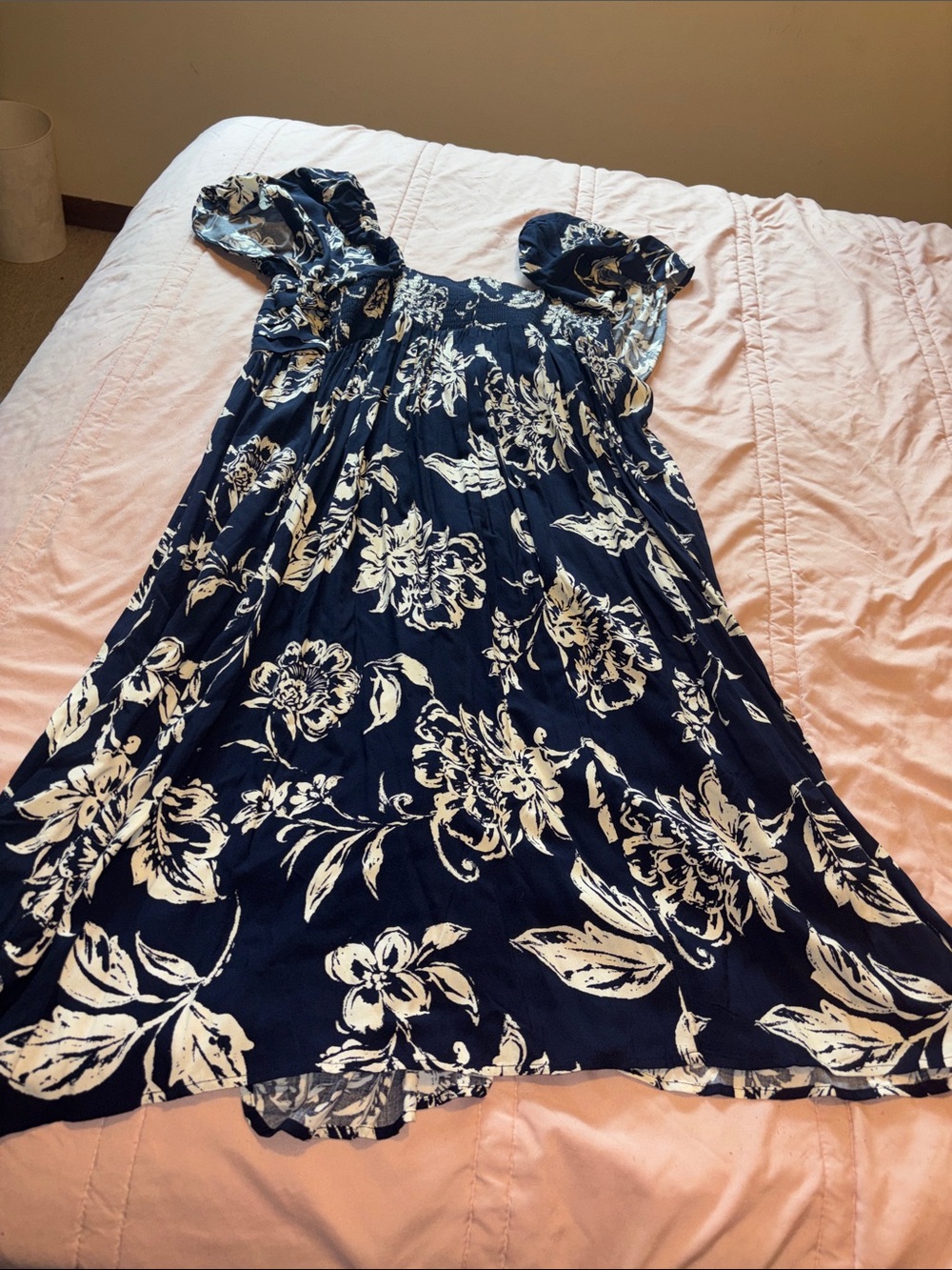 Maurices Navy and White Floral Dress Size 1X Plus Size NEW - Picture 14 of 15